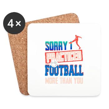 Sorry I Practice Football More Than You Funny - Coasters (set of 4) - white - Front