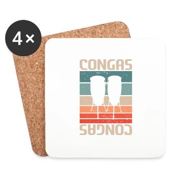 Retro Vintage Classic Congas Player Instrument - Coasters (set of 4) - white - Front