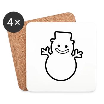 Schneemann - Untersetzer (4er-Set) - Weiß - Vorne