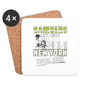BAMBERG IST WIE NEW YORK - Untersetzer (4er-Set) - Weiß - Vorne
