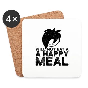 Werde kein Happy Meal essen | Jungen Emo Kleidung | Emo - Untersetzer (4er-Set) - Weiß - Vorne