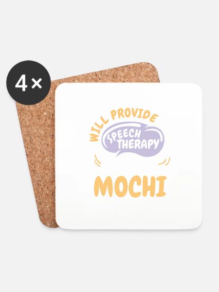 Provide Speech Therapy for Mochi Funny Speech - Coasters (set of 4) - white