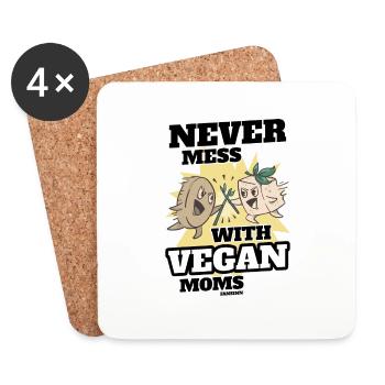 Never Mess With Vegan Moms - Untersetzer (4er-Set) - Weiß - Vorne
