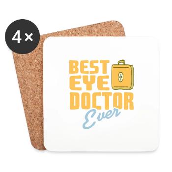 Best Eye Doctor Ever Awesome Retro Optician - Untersetzer (4er-Set) - Weiß - Vorne