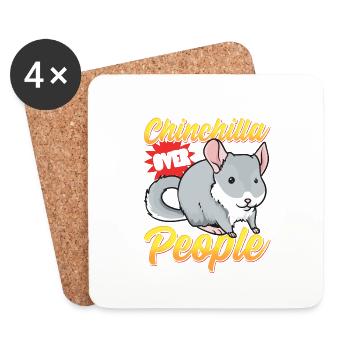 Chinchilla About People - Coasters (set of 4) - white - Front