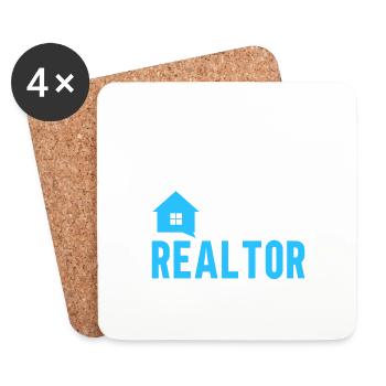 Real Estate Agent Broker Profession Real Estate - Coasters (set of 4) - white - Front