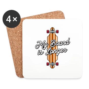 Mein Board Ist Longboarder - Untersetzer (4er-Set) - Weiß - Vorne