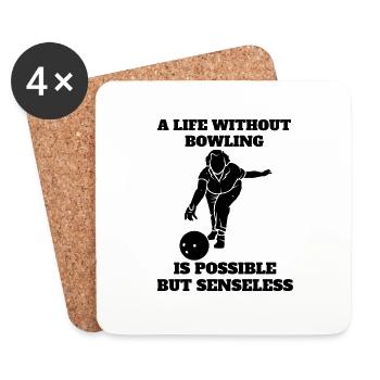 Bowling Bowling Bowling Ball Bowler Bowling Cadeau - Dessous de verre (lot de 4) - blanc - Devant