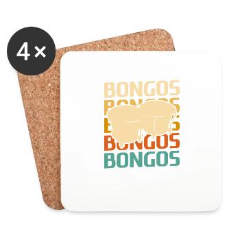 Retro Vintage Classic Bongos Player Instrument - Coasters (set of 4) - white - Front