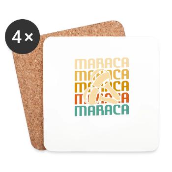 Retro Vintage Classic Maraca Player Instrument - Coasters (set of 4) - white - Front