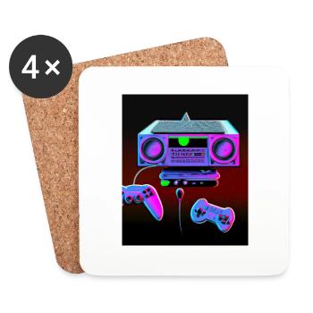 Vaporwave Aesthetic Retro Gaming Konsole - Untersetzer (4er-Set) - Weiß - Vorne