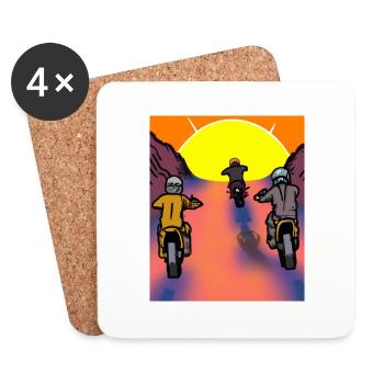 Vaporwave Esthétique Sunset Mountains - Dessous de verre (lot de 4) - blanc - Devant