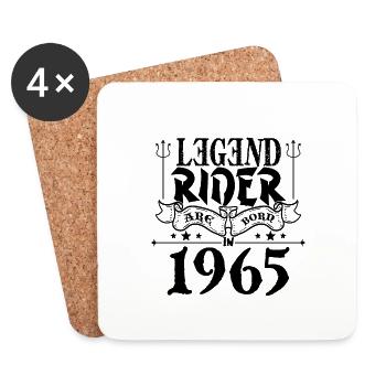 Legend rider Are born in 1965 - Dessous de verre (lot de 4) - blanc - Devant