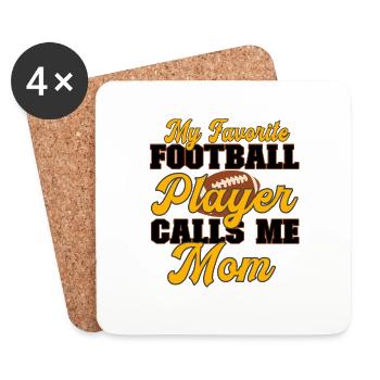 My favorite football player calls me mom - Mama - Untersetzer (4er-Set) - Weiß - Vorne