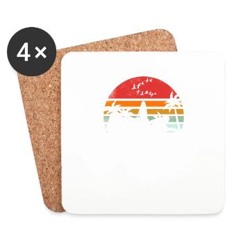 The Only BS I Need Is Beers and Sunshine Retro Pun - Coasters (set of 4) - white - Front