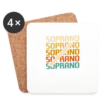 Retro Vintage Classic Soprano Instrument Guita - Coasters (set of 4) - white - Front