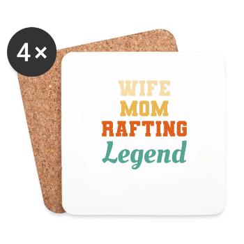 Wife Mom Rafting Legend Kayaking Kayaker - Coasters (set of 4) - white - Front