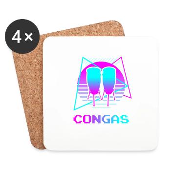 Retro Vintage Classic Congas Player Instrument - Coasters (set of 4) - white - Front