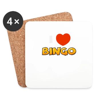 Bingo Game Outfit I Love Bingo - Coasters (set of 4) - white - Front