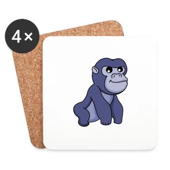 Bande dessinée Gorilla - Dessous de verre (lot de 4) - blanc - Devant