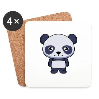 Panda Comic Animal - Coasters (set of 4) - white - Front