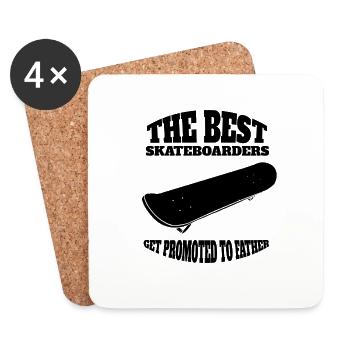 Skateboard Vater Longboard Sakten Papa Skater Dad - Untersetzer (4er-Set) - Weiß - Vorne