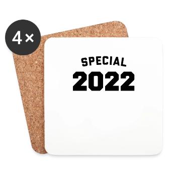 Lustiges Geburtstags-Special 2022 - Untersetzer (4er-Set) - Weiß - Vorne