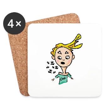 Comic Love - Funny Boy - Coasters (set of 4) - white - Front