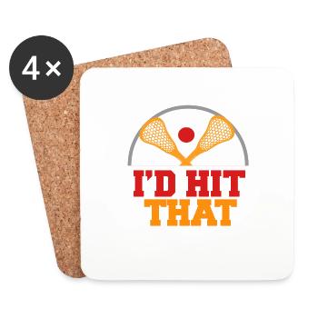 I'd Hit That Awesome Funny Lacrosse T-Shirt - Coasters (set of 4) - white - Front