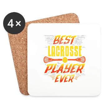 Best Lacrosse Player Ever Awesome Vintage Present - Coasters (set of 4) - white - Front