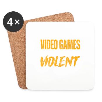 Les jeux vidéo ne nous rendent pas violents, le décalage fait 4 - Dessous de verre (lot de 4) - blanc - Devant