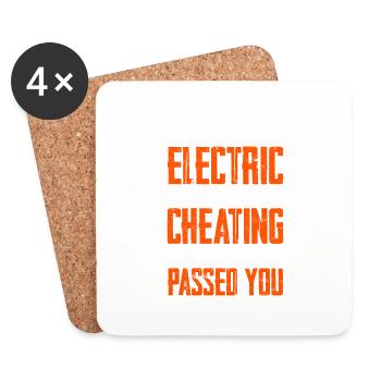 It's Electric, It's Cheating, I Just Passed You 2 - Coasters (set of 4) - white - Front