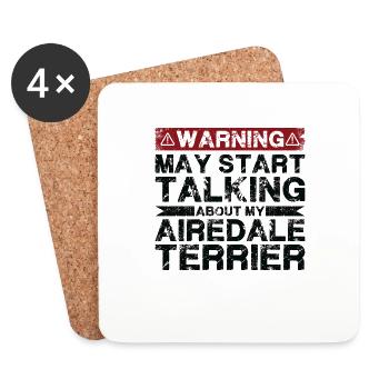 En parlant d’Airedale Terriers - Dessous de verre (lot de 4) - blanc - Devant