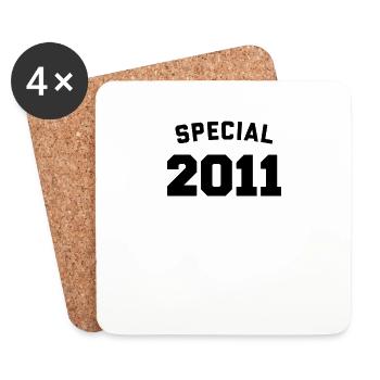 Lustiges Geburtstags-Special 2011 - Untersetzer (4er-Set) - Weiß - Vorne