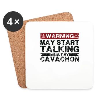 En parlant de Cavachon - Dessous de verre (lot de 4) - blanc - Devant