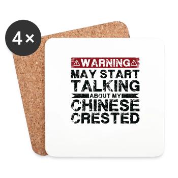 Apropos Chinesischer Schopfhund - Untersetzer (4er-Set) - Weiß - Vorne