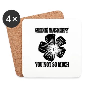 Jardinier Verger Cadeau Hobby Jardinier Jardin - Dessous de verre (lot de 4) - blanc - Devant