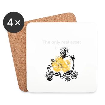 The Only Real Asset Is Gold Awesome T-Shirt - Untersetzer (4er-Set) - Weiß - Vorne