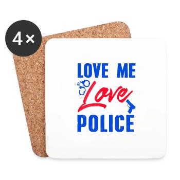 Aime-moi comme tu aimes la police cool retro - Dessous de verre (lot de 4) - blanc - Devant