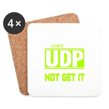 Je vous dirais une blague sur UDP Funny Programmer - Dessous de verre (lot de 4) - blanc - Devant