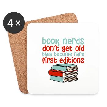 Book Nerds They Become Rare First Editions - Untersetzer (4er-Set) - Weiß - Vorne