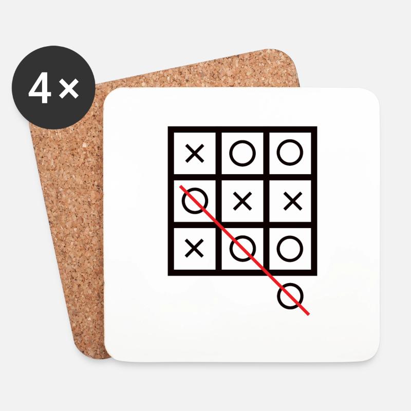 Tic tac toe - Coasters (set of 4) - white