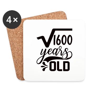 Racine carrée de 1600 Math Nerd 40e anniversaire - Dessous de verre (lot de 4) - blanc - Devant