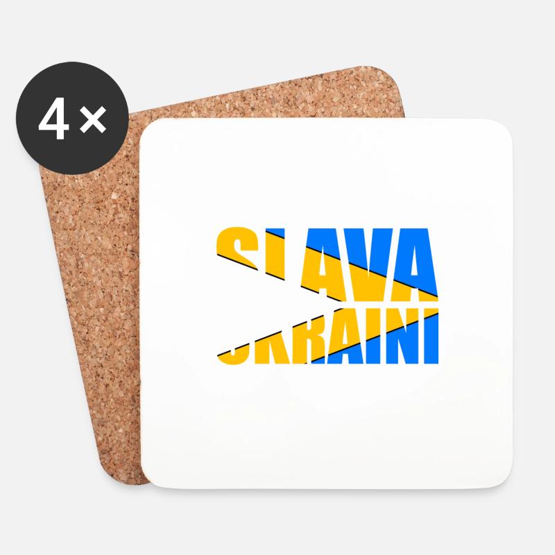 Ukraine Peace Slava - Untersetzer (4er-Set) - Weiß