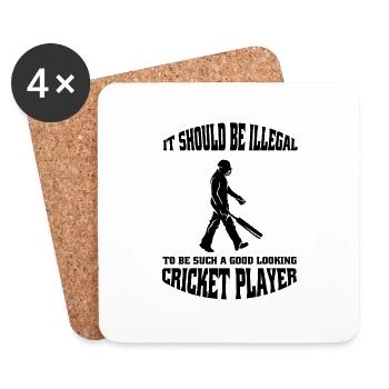 L’équipe de cricket dit cricket fan cricket cadeau - Dessous de verre (lot de 4) - blanc - Devant