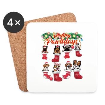 Dog Lover Christmas - Funny Cute Dogs for Christma - Coasters (set of 4) - white - Front