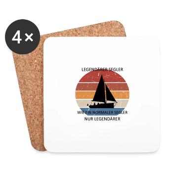 Legendärer Segler Vintage Segelboot Segler - Untersetzer (4er-Set) - Weiß - Vorne