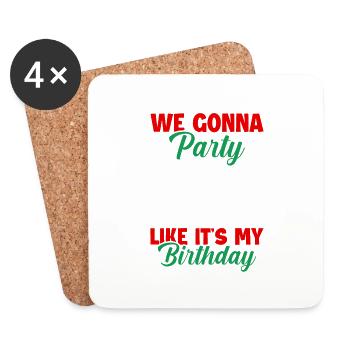 2 Nous allons faire la fête comme si c’était mon anniversaire - Dessous de verre (lot de 4) - blanc - Devant