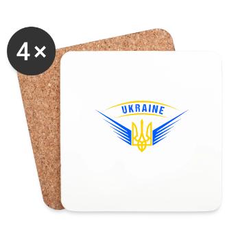Ukraine Friede Flügel - Untersetzer (4er-Set) - Weiß - Vorne