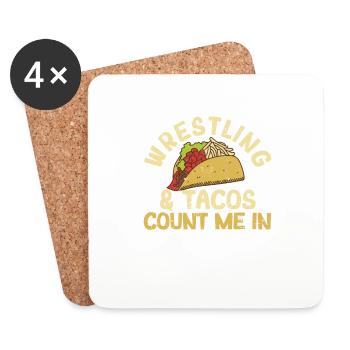 La lutte et les tacos comptent sur moi dans Funny Mexican - Dessous de verre (lot de 4) - blanc - Devant